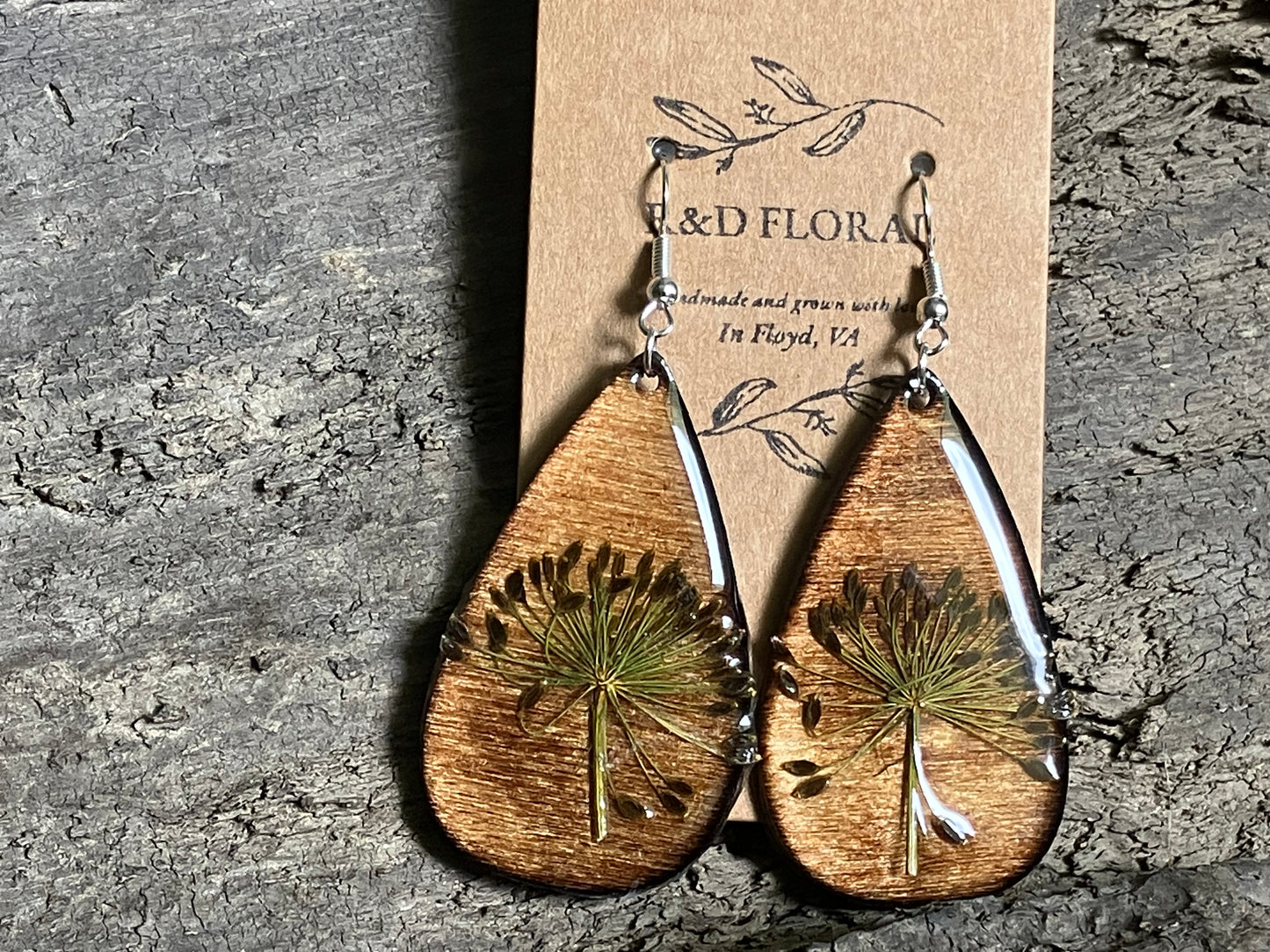 Dill Seed wooden Earring