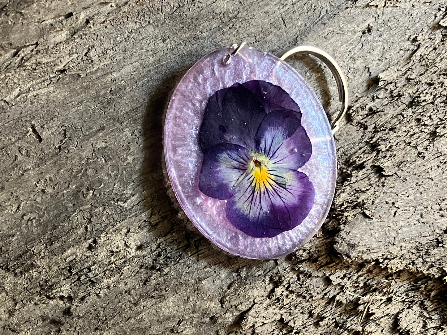 Pansy Purple Keychain