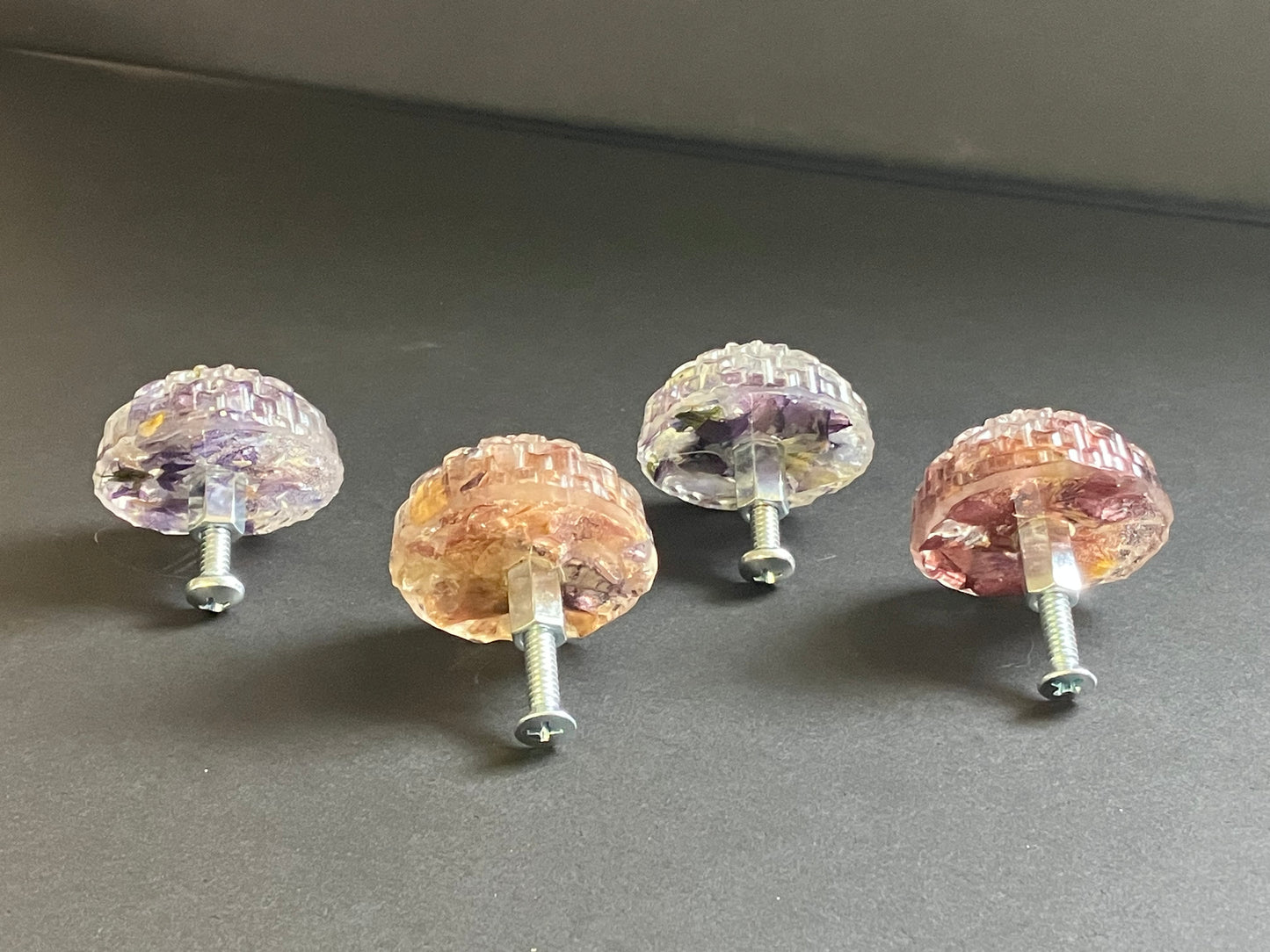 Preserved flower resin drawer knobs