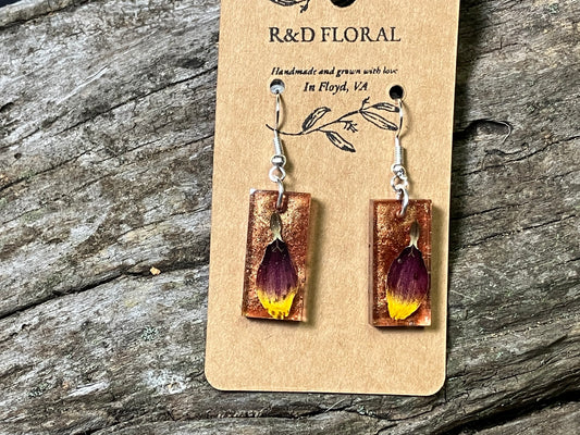 Zinnia Copper Earrings