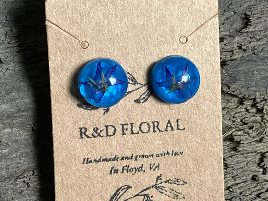 Blue Bach Button studs