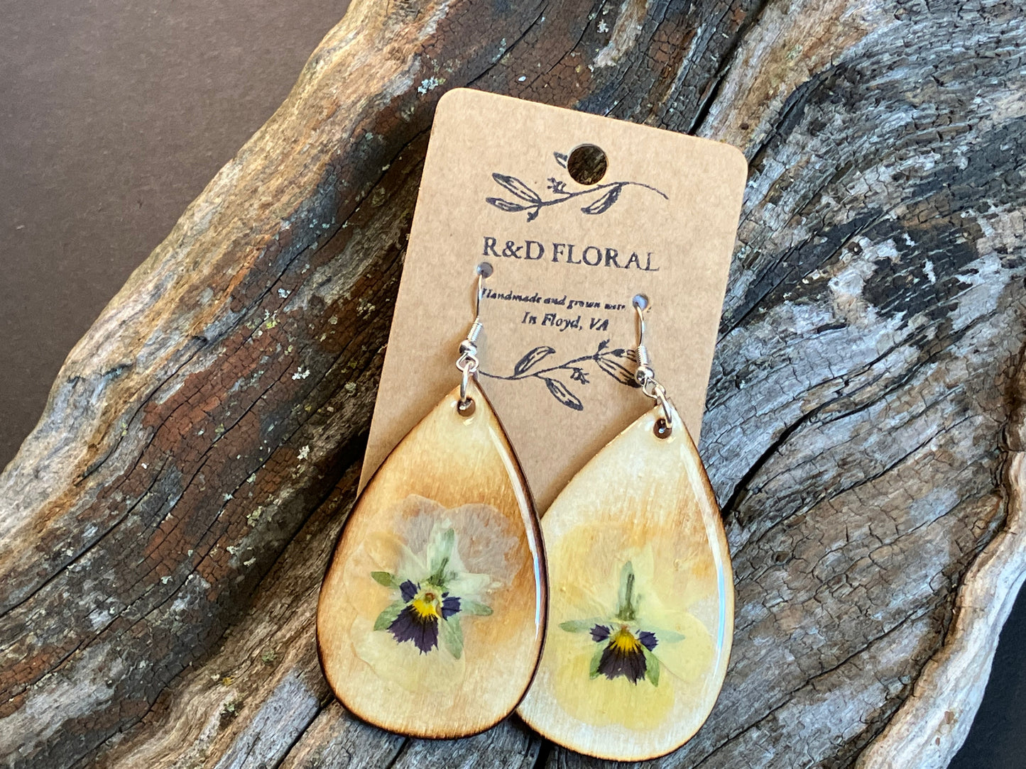 White Pansy Earring
