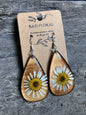Daisy Wooden Resin Earrings — Real Pressed Summer Flower Drop Earrings | Best-Selling Botanical Jewelry from Floyd, Virginia
