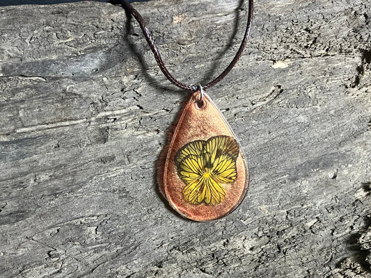Tiger Eye Pansy Pendant