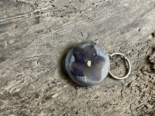 African Violet keychain