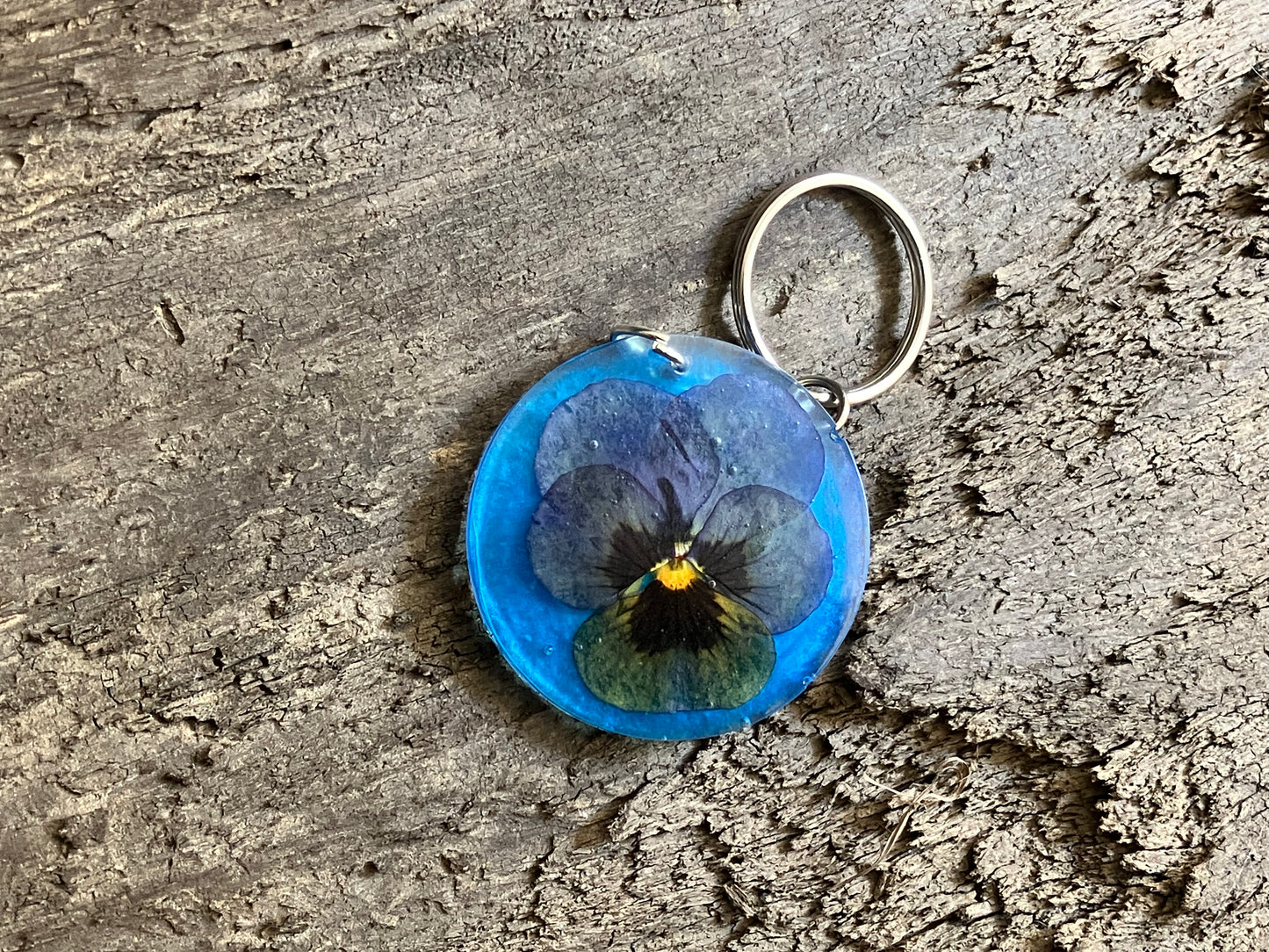 Purple Pansy keychain