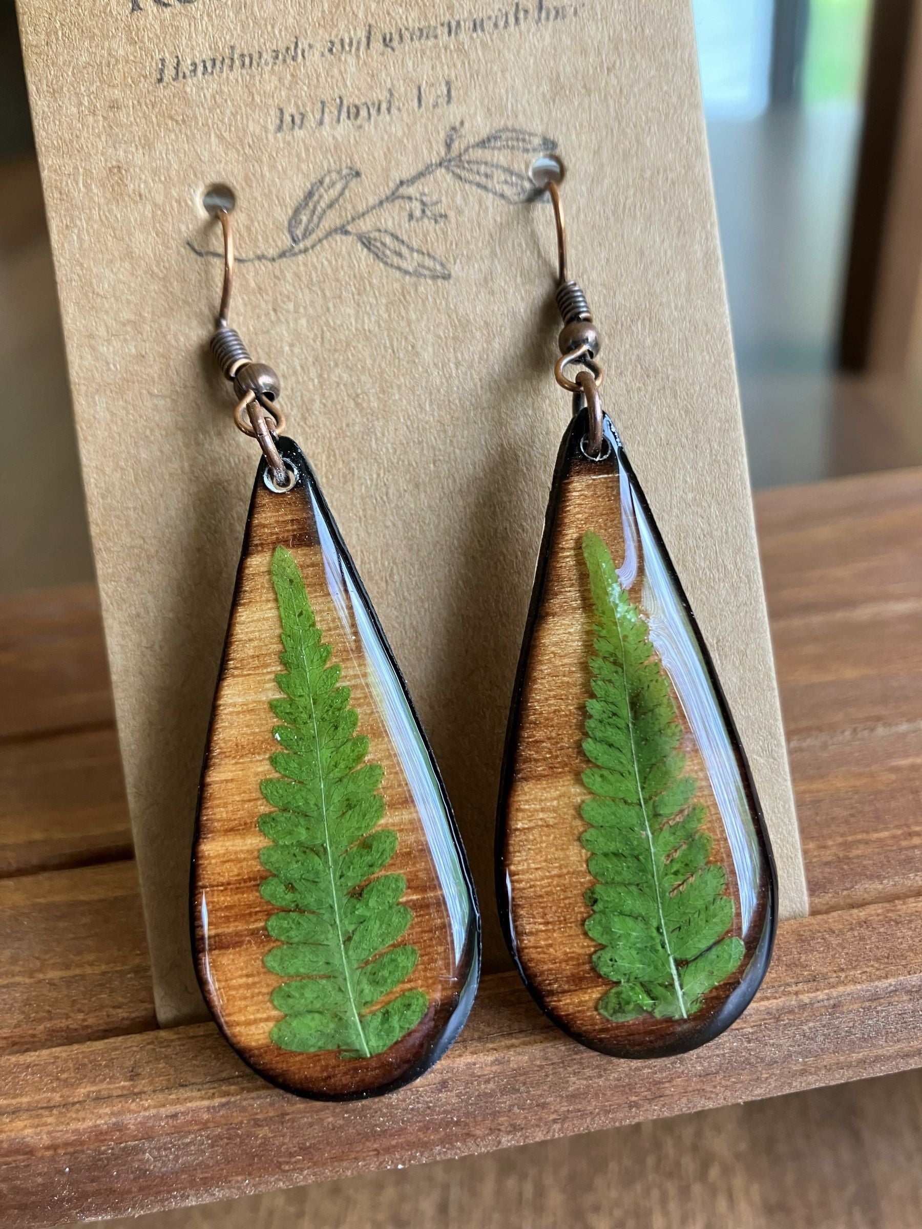 Royal Fern Teardrop Earrings 