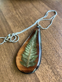 Japanese Painted Fern Teardrop Pendant 2