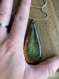 Japanese Painted Fern Teardrop Pendant 3