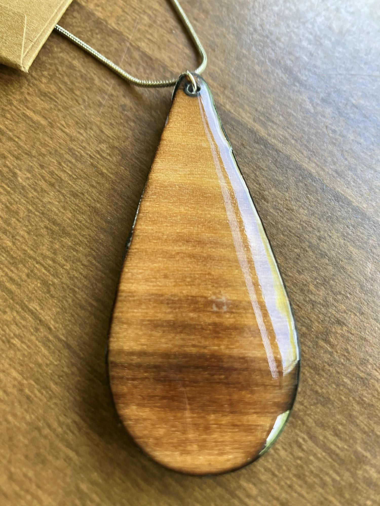 Japanese Painted Fern Teardrop Pendant 4