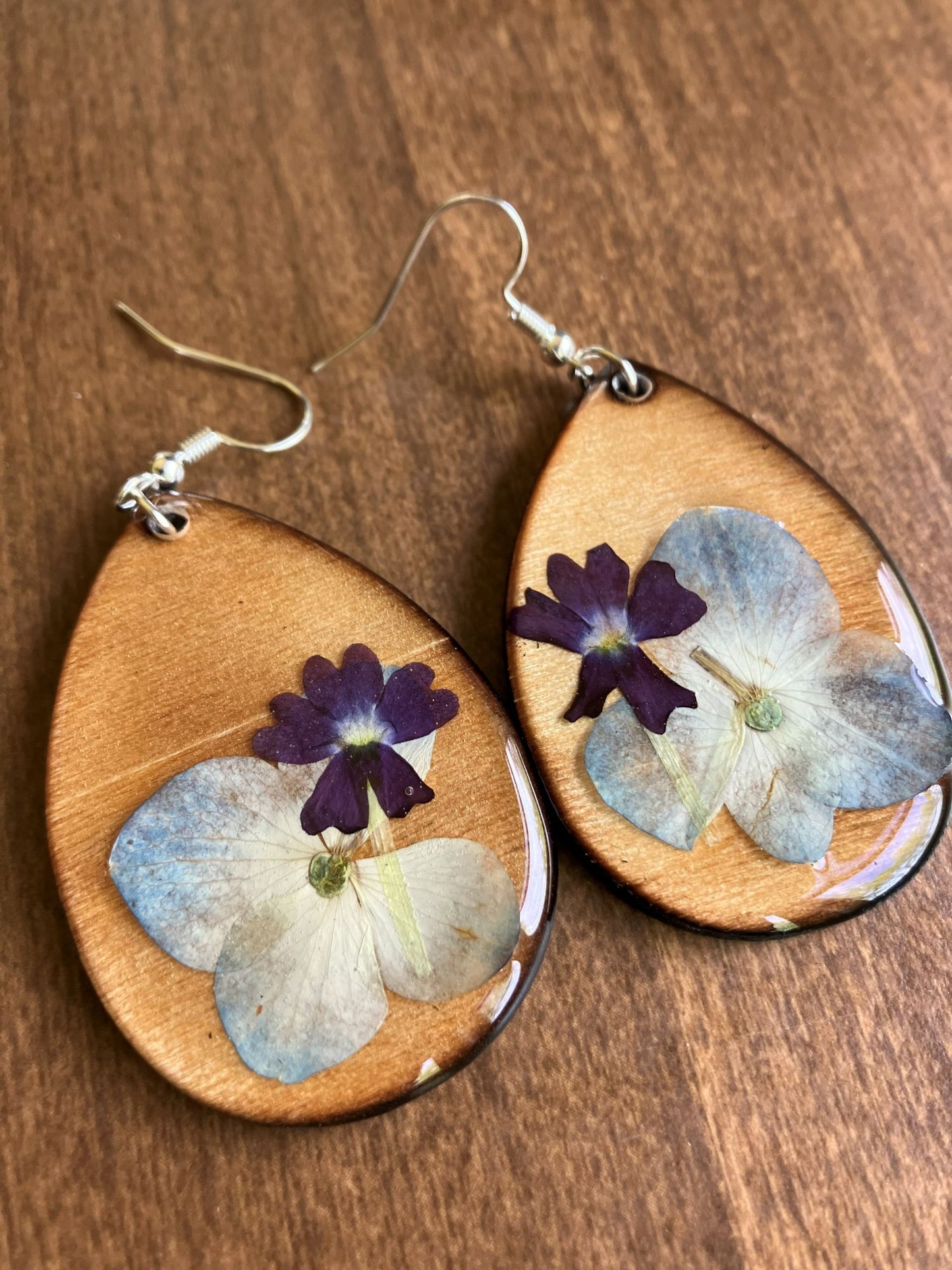 Verbena & Hydrangea Teardrop Earrings 1