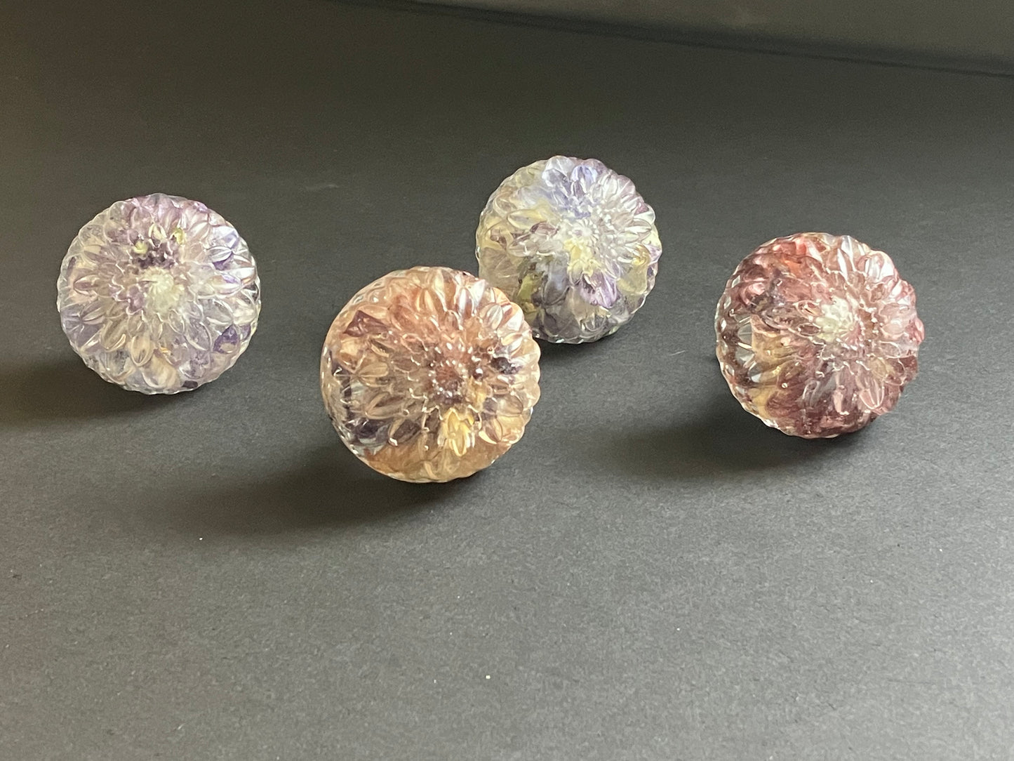 Preserved flower resin drawer knobs