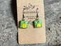 Green Thistle Wooden Stud Earrings — Real Pressed Wildflower Botanical Studs | Handmade in Floyd, Virginia