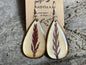 Japanese Maple Leaf Medium Wooden Resin Earrings — Real Red Autumn Leaf Drop Earrings | Handmade in Floyd, Virginia