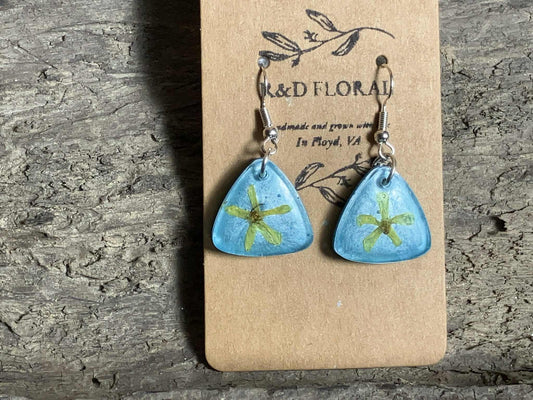 Star blue shimmer earrings